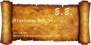 Bierbaum Bán névjegykártya